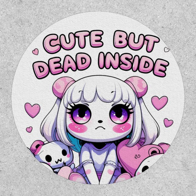 Cute But Dead Inside Aesthetic Patch – Pastel Goth (Front)