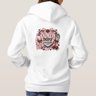Cute But Deeply Concerning Coquette Goth Hoodie