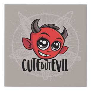 Cute But Evil Faux Canvas Print