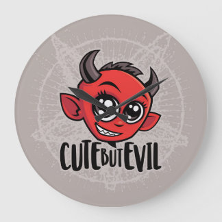Cute But Evil Large Clock