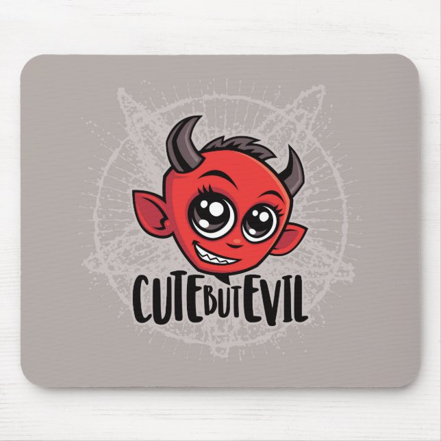 Cute But Evil Mouse Pad (Front)