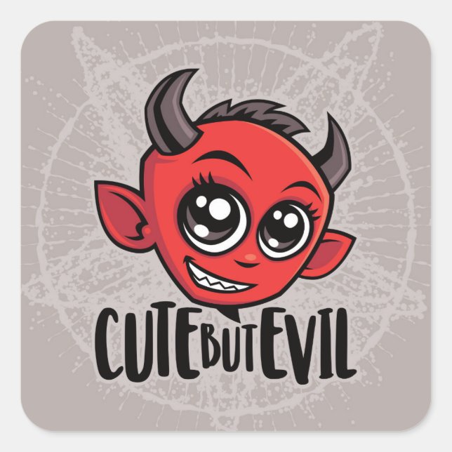 Cute But Evil Square Sticker (Front)