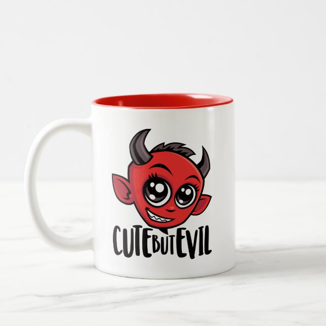 Cute But Evil Two-Tone Coffee Mug (Left)