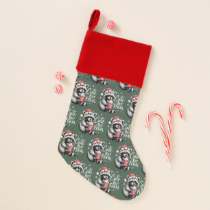 Cute But Feral Christmas Raccoon Funny Animal Stocking