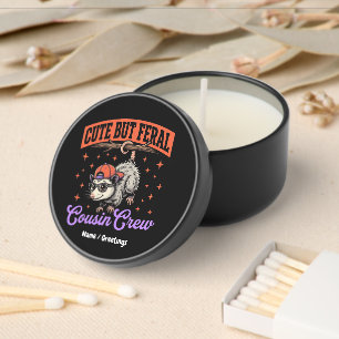 Cute But Feral Cousin Crew Vintage Retro Opossum Mini Candle Favors