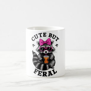 Cute But Feral Funny Colorful Racoon With Sunglass Color Morph Mug