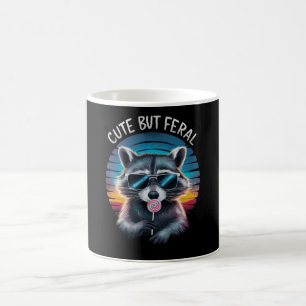 Cute But Feral Funny Raccoon Coffee Mug