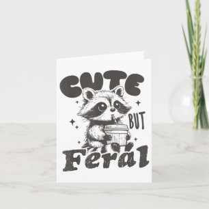 Cute But Feral Funny Racoon With Gles Toddler Girl Card