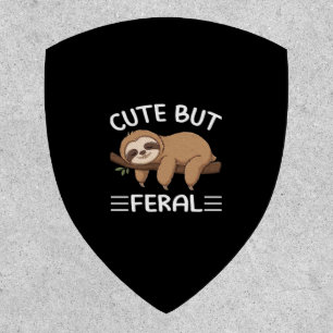 cute but feral funny sloth for animal lover men wo patch