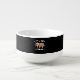 cute but feral funny sloth for animal lover men wo soup mug