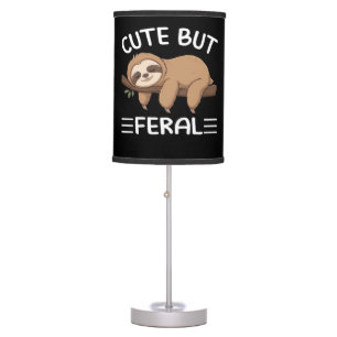 cute but feral funny sloth for animal lover men wo table lamp
