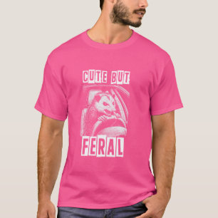 Cute But Feral Opossum Driving a Car Feral Girl Su T-Shirt