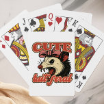 Cute But Feral Possum: Vintage Sarcastic Humor Poker Cards