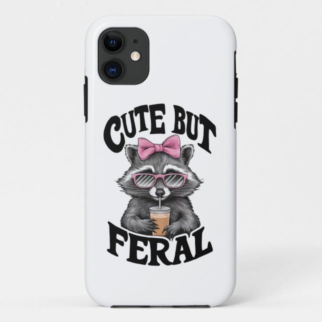 Cute But Feral Racoon With Sunglasses Racoon Case-Mate iPhone Case (Back)