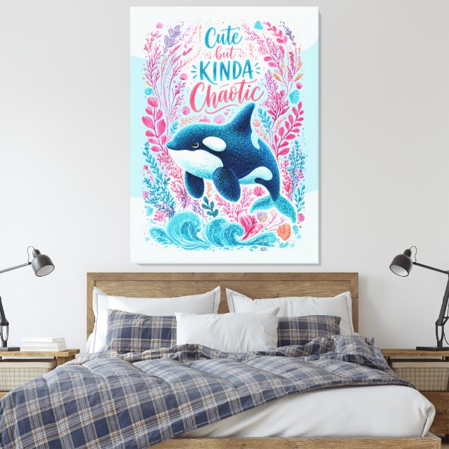 Cute but Kinda Chaotic  Canvas Print (Insitu(Bedroom))