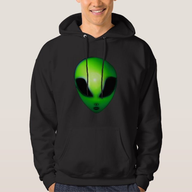 Cute But Mean Green Alien Thing Hoodie (Front)