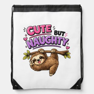 Cute but naughty sloth drawstring bag
