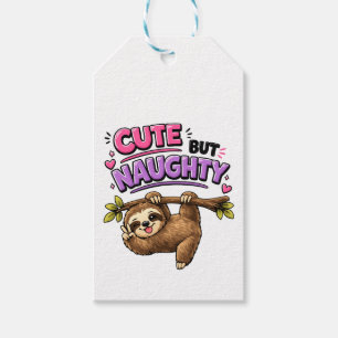 Cute but naughty sloth gift tags