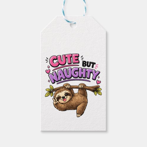 Cute but naughty sloth gift tags