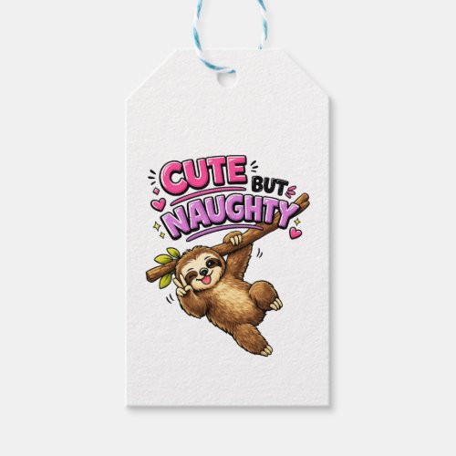 Cute but naughty sloth gift tags