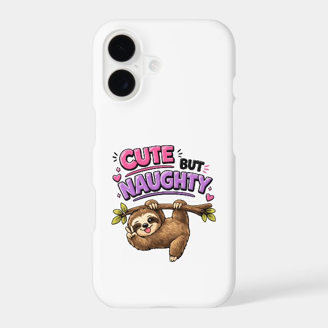 Cute but naughty sloth iPhone case (Back)