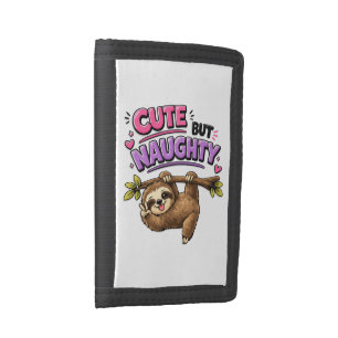 Cute but naughty sloth tri-fold wallet