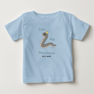 Cute But Poisonous Custom Name Color-Block Toddler Baby T-Shirt