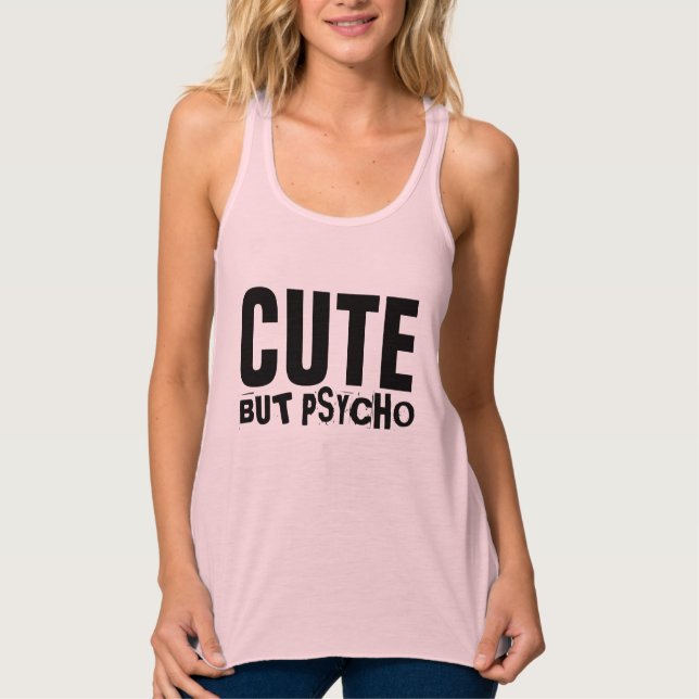 CUTE BUT PSYCHO Ladies funny T-shirts (Front)