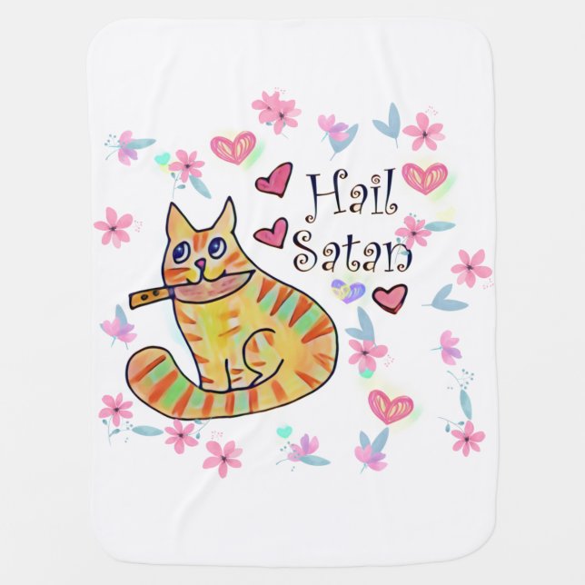 Cute but sarcastic kitty cat adorable baby blanket (Front)