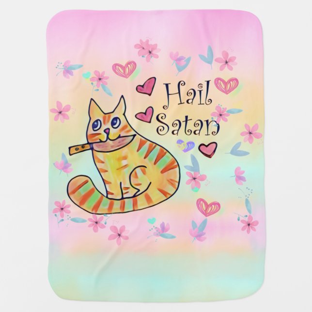Cute but sarcastic kitty cat adorable baby blanket (Front)