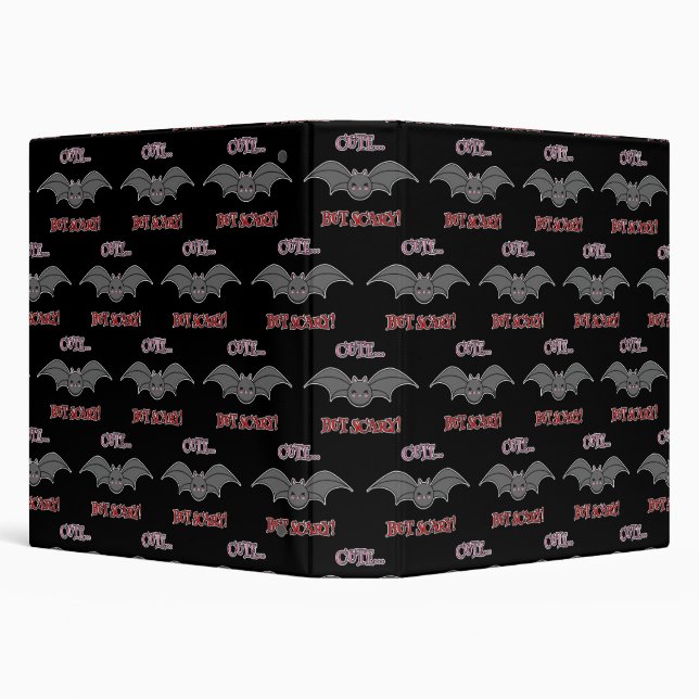Cute but Scary Bat 3 Ring Binder (Background)