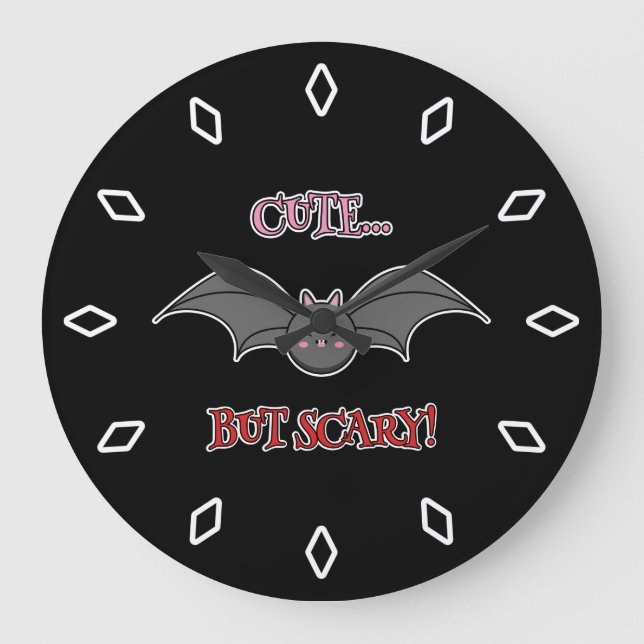 Cute but Scary Bat Large Clock (Front)