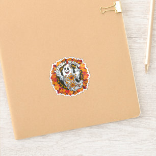 Cute but Scary Cartoon Ghost Sticker