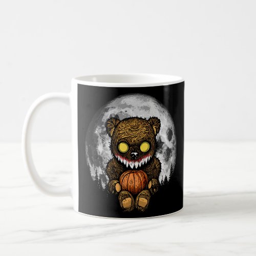 Cute But Scary Horror Zombie Teddy Bear Full Moon  Coffee Mug