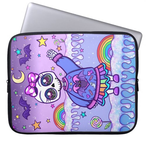 Cute But Spooky Skeleton Girl Laptop Case