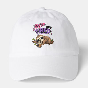 Cute but tired sloth with iced coffee hat