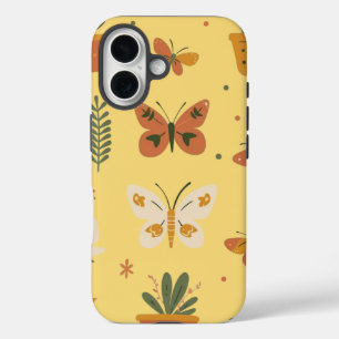 Cute butterflies and pot iPhone 16 case