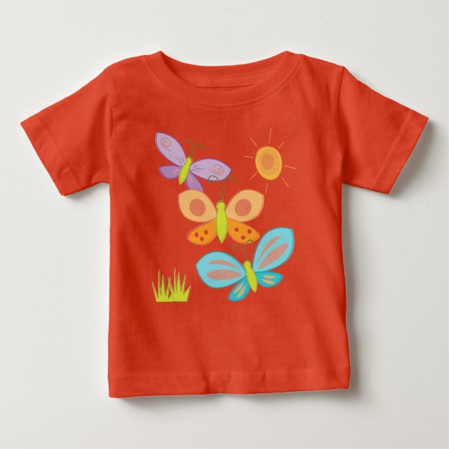 Cute Butterflies Baby T-Shirt (Front)