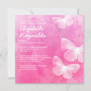 Cute Butterflies Bridal Shower Invitations