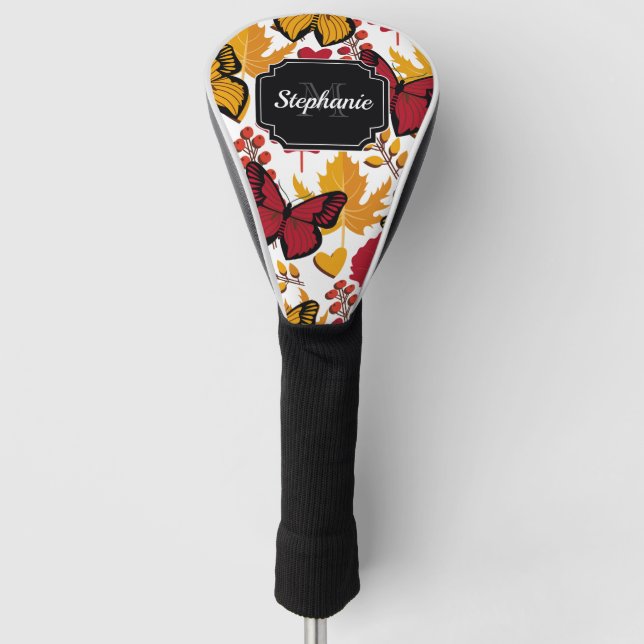 Cute Butterflies Pattern Golf Head Cover (Front)