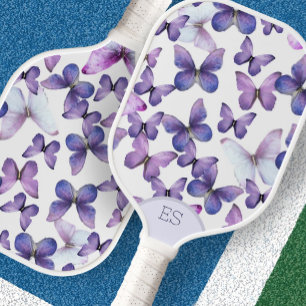 Cute butterflies purple pickleball paddle