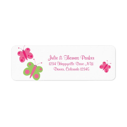 Cute Butterflies Return Address Labels