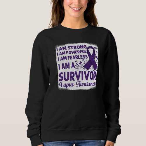Cute Butterflies Ribbon Support Survivor Of Lupus  Sweatshirt