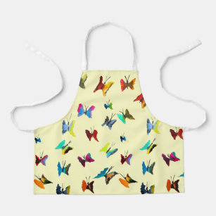 Cute butterflies watercolor art apron