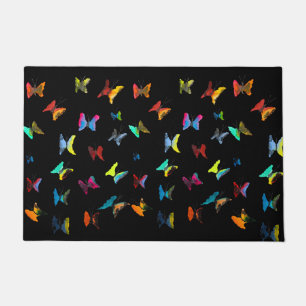 Cute butterflies watercolor art doormat