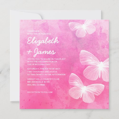 Cute Butterflies Wedding Invitations