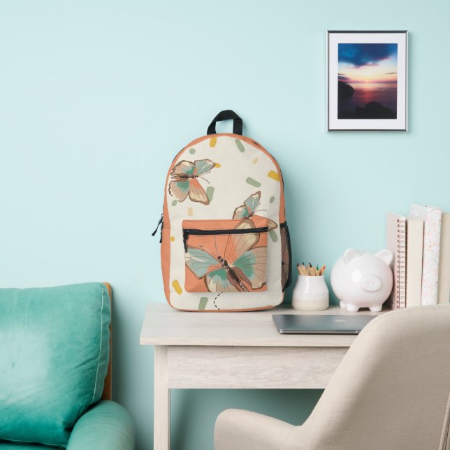 ​Cute Butterfly and Floral Pattern Backpack  (Insitu)