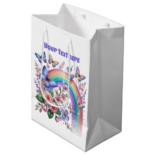 Cute Butterfly any purpose customizable  Medium Gift Bag
