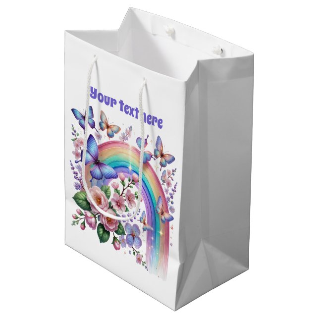 Cute Butterfly any purpose customizable  Medium Gift Bag (Front Angled)