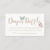 Cute Butterfly Baby Shower Diaper Raffle Ticket Enclosure Card (Front)